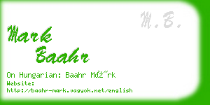 mark baahr business card